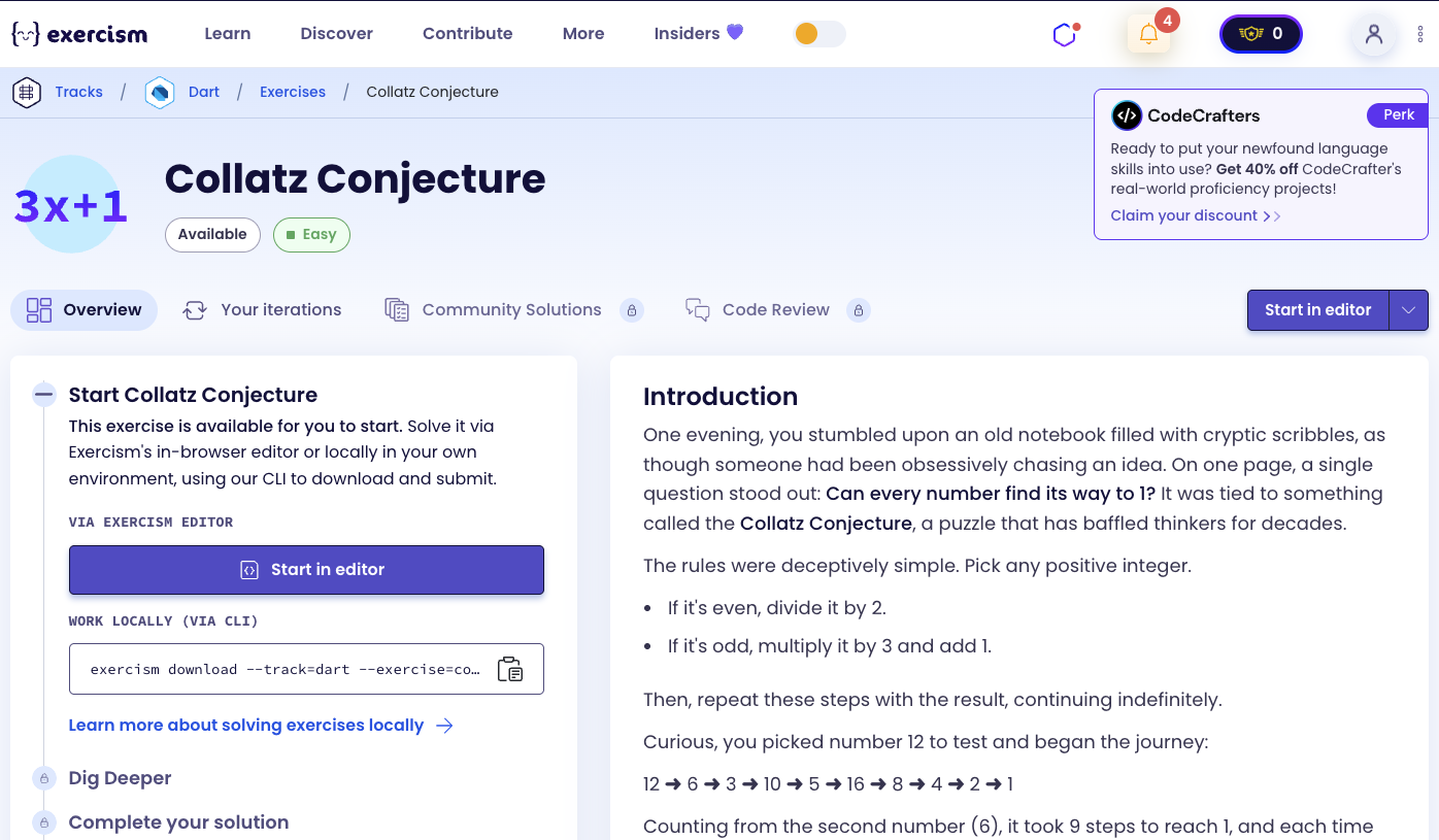 Collatz Conjecture Exercise