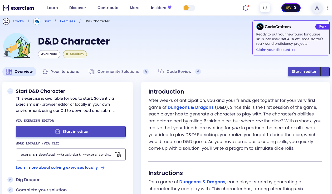 D&D Character Exercise