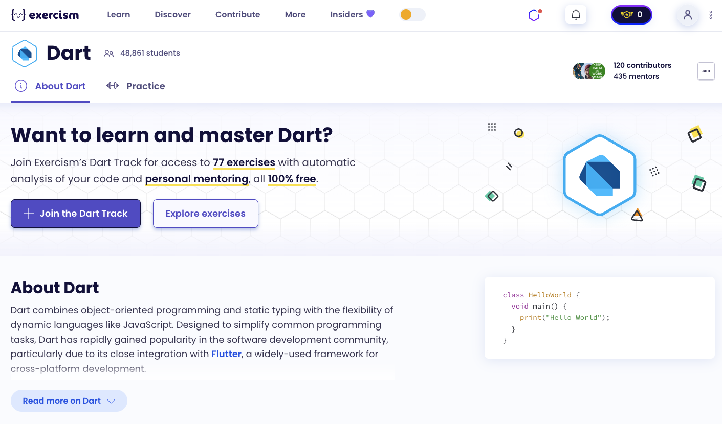Joining the Dart track
