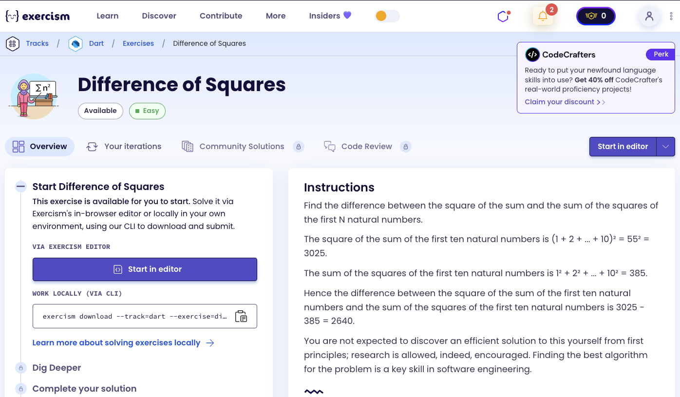 Difference of Squares Exercise