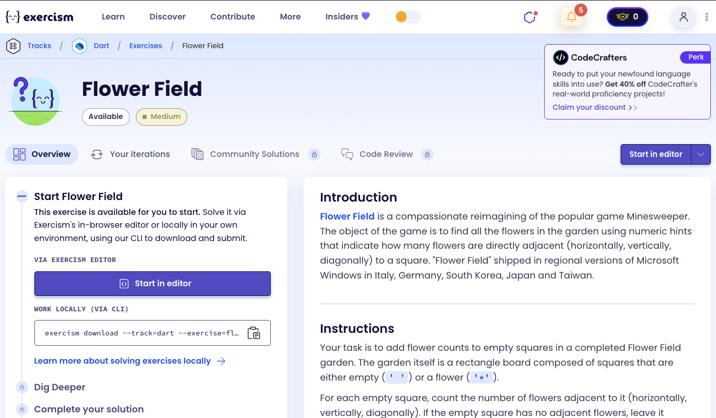 Flower Field Exercise