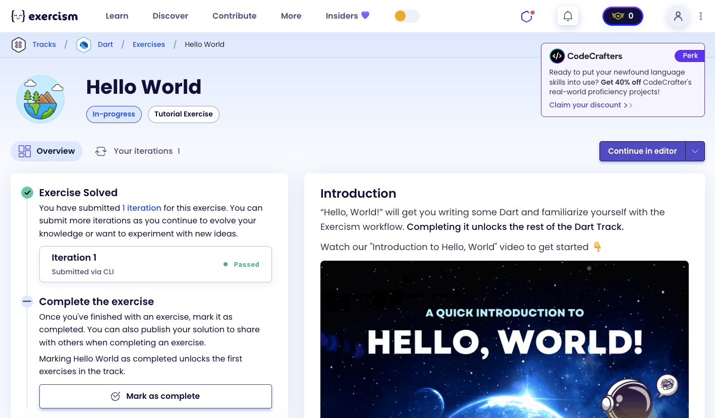 Hello World Exercise Submit