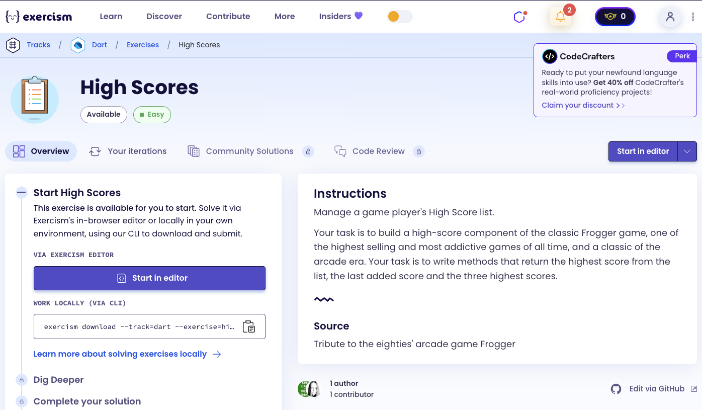 High Scores Exercise