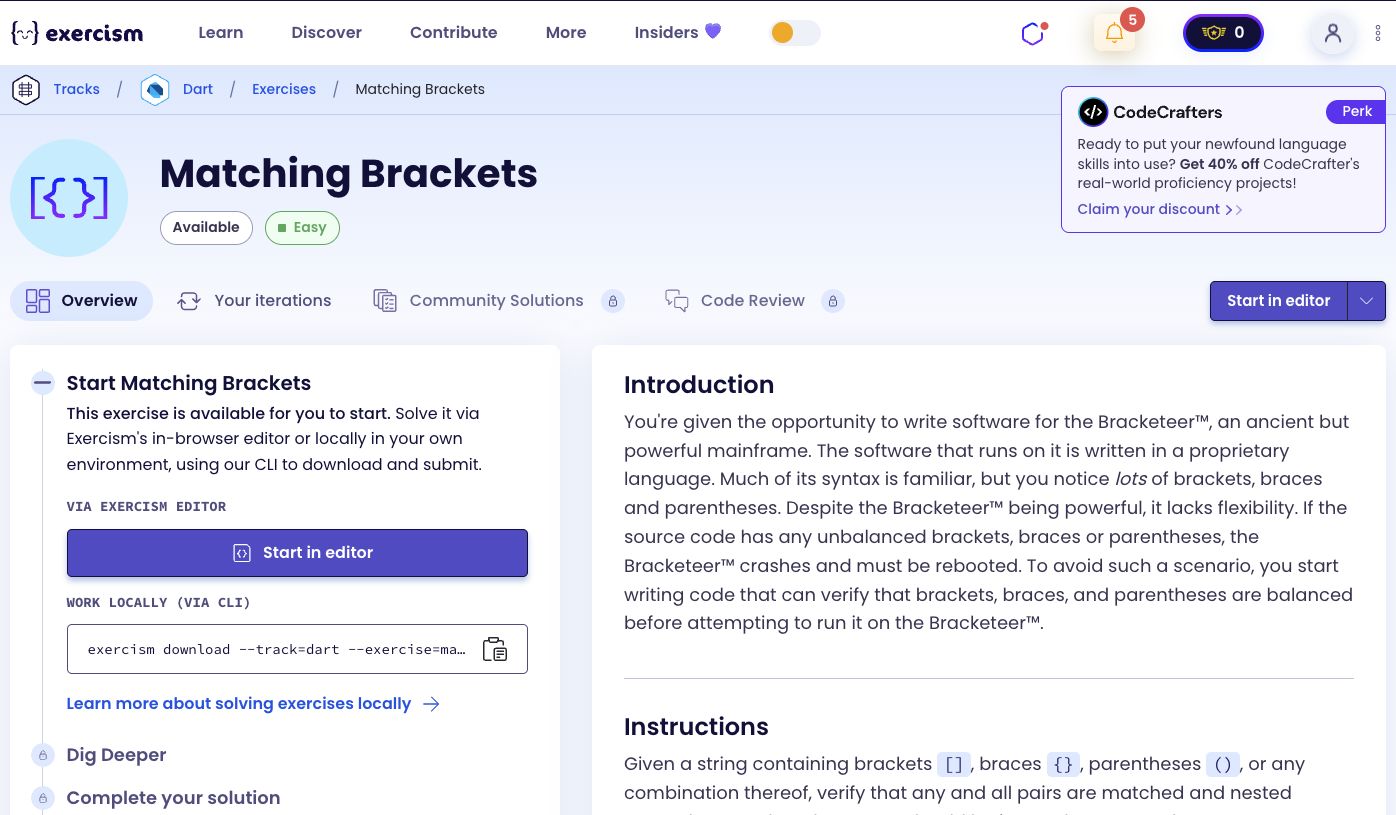 Matching Brackets Exercise