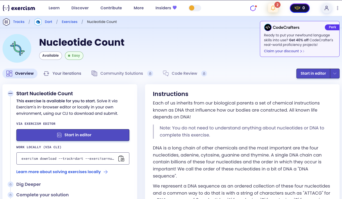 Nucleotide Count Exercise