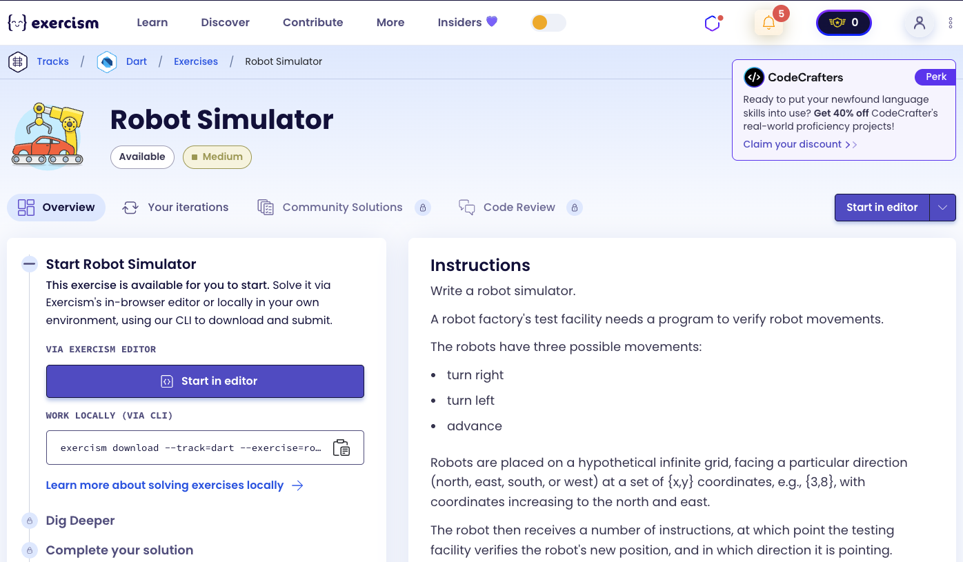 Robot Simulator Exercise