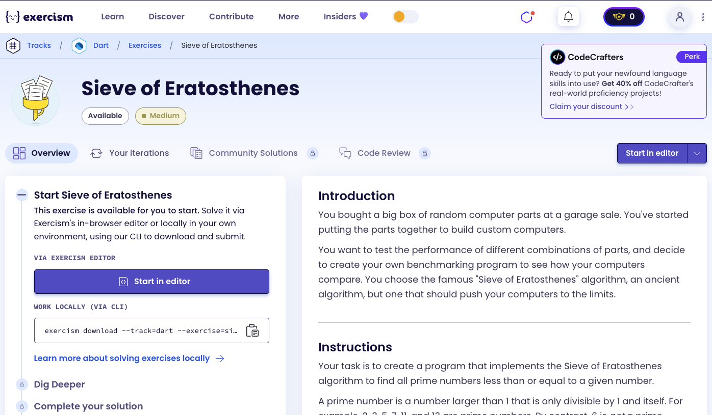 Sieve of Eratosthenes Exercise